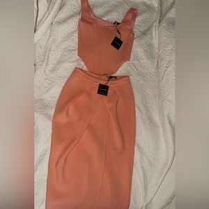 JLUXLABEL Peach Skirt Set